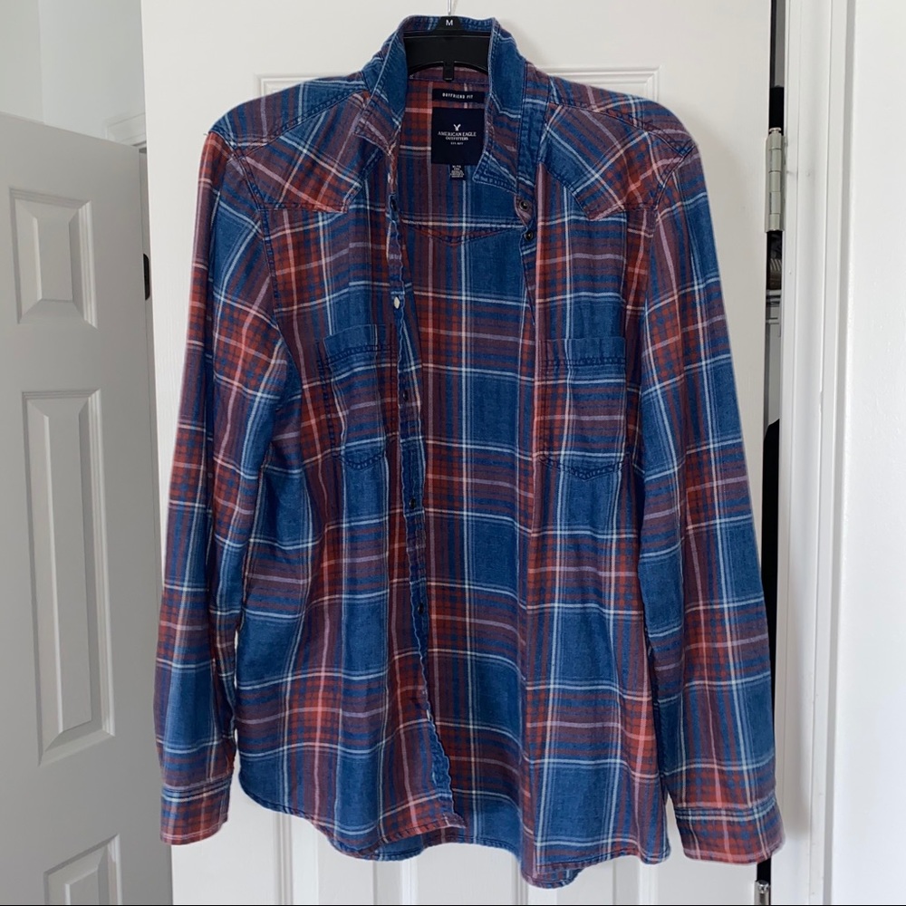 American Eagle Blue/Red Flannel